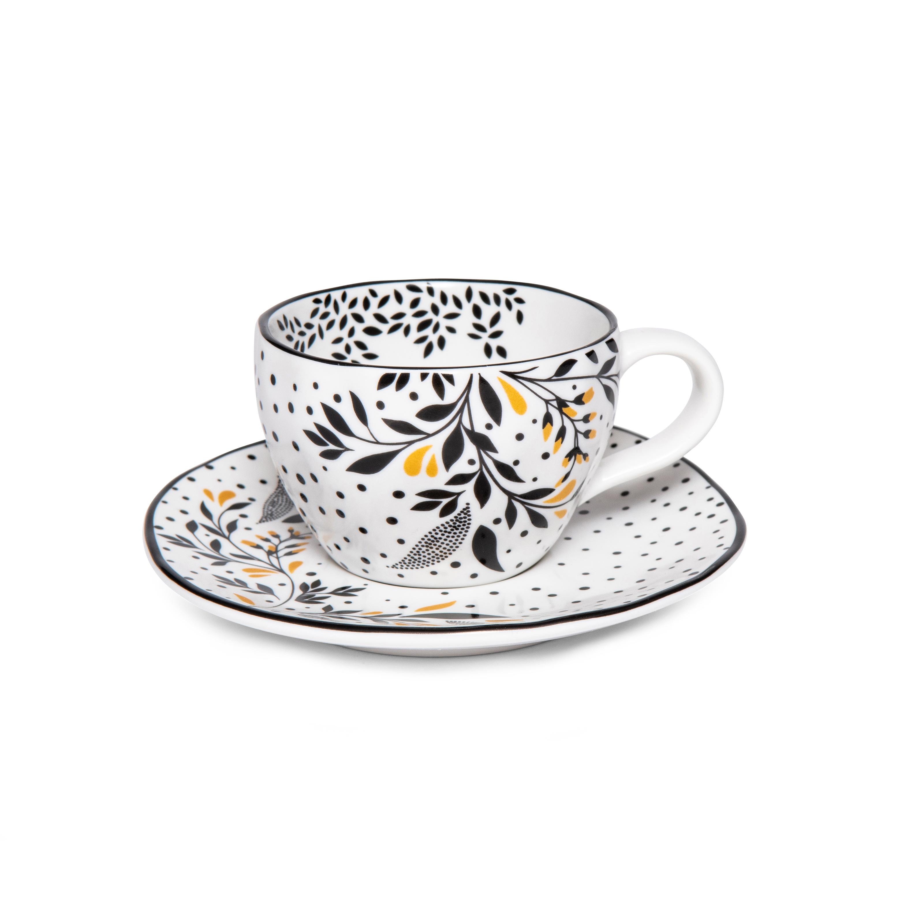 Sara Miller Artisanne Noir Set of 2 Espresso Cup & Saucers image number null